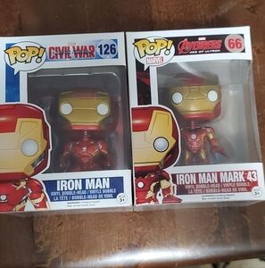 2 - Iron Man Funko Pop Vinyl Figures. #126 - 2015 & #66 - 2015